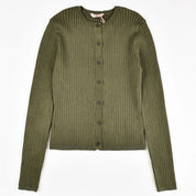 Wide rib knit cardigan