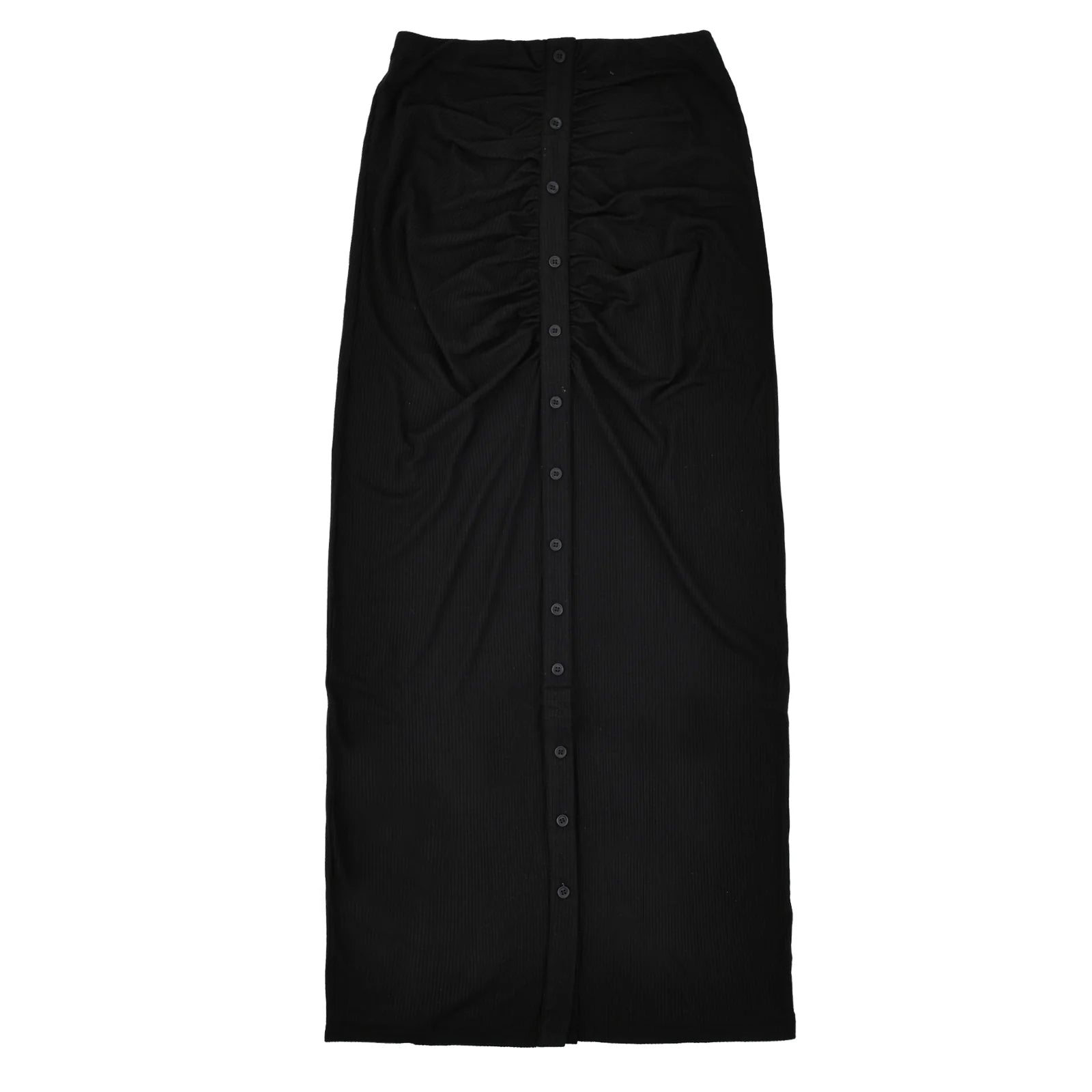 Soft Rib Button Skirt