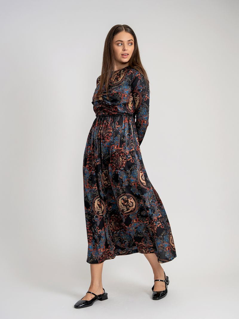 Teen Dress Self Binding For backline Invisible Back Zipper