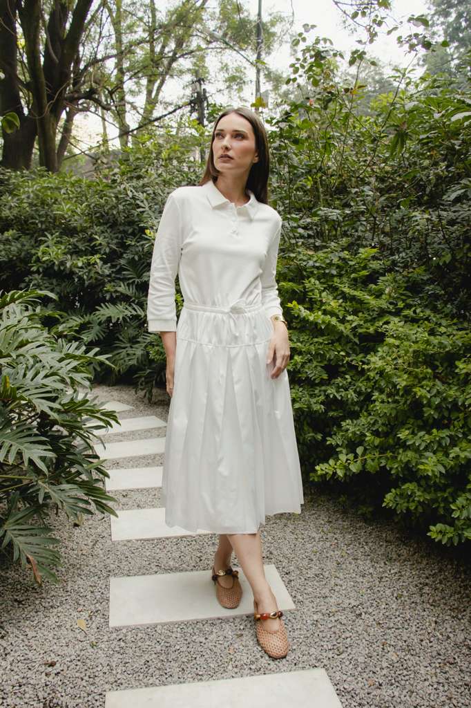 Crisp Line Dress Knee Length