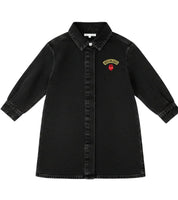 Heart Patch Denim Shirt Dress
