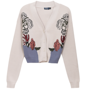 Teen Embroidered Cropped Cardigan