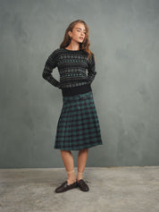 Pleated Plaid Skirt