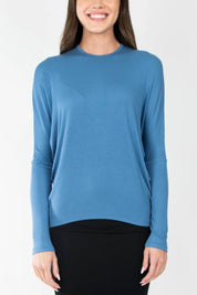 DOLMAN RIBBED CREW (DENIM)