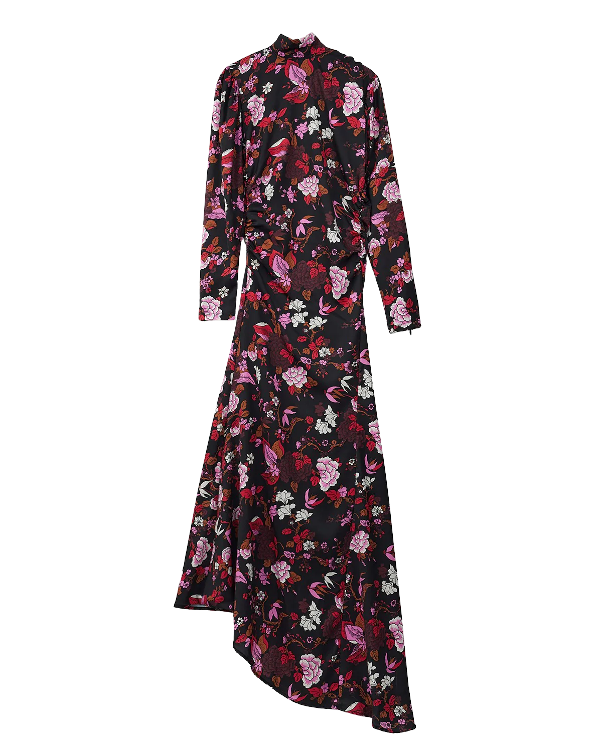 Print Floral Ruched Maxi Dress