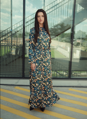 Printed Button  Shirt Dress