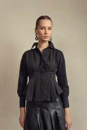 Pintuck Blouse Black