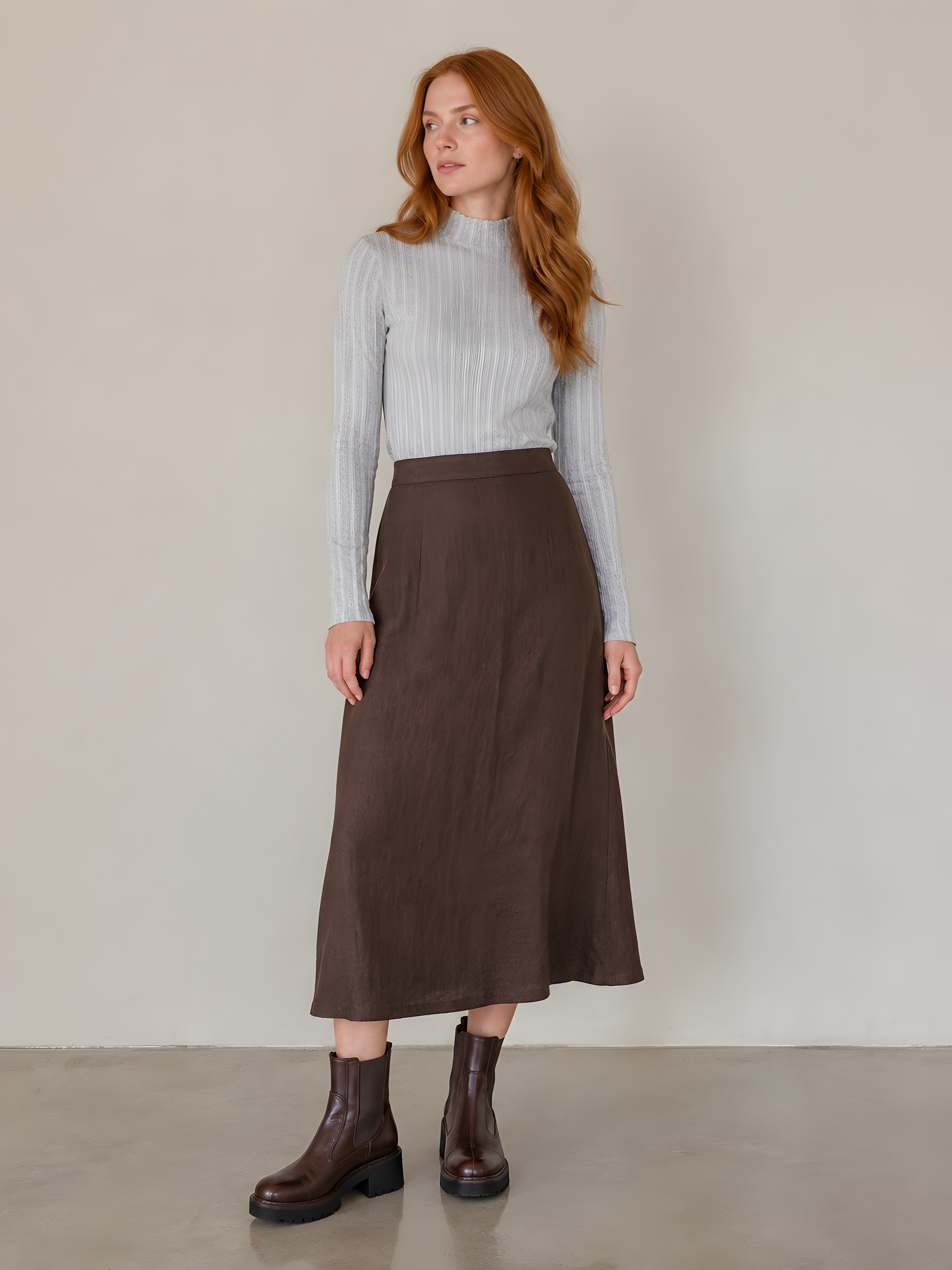 TEXTURED MOCKNECK
