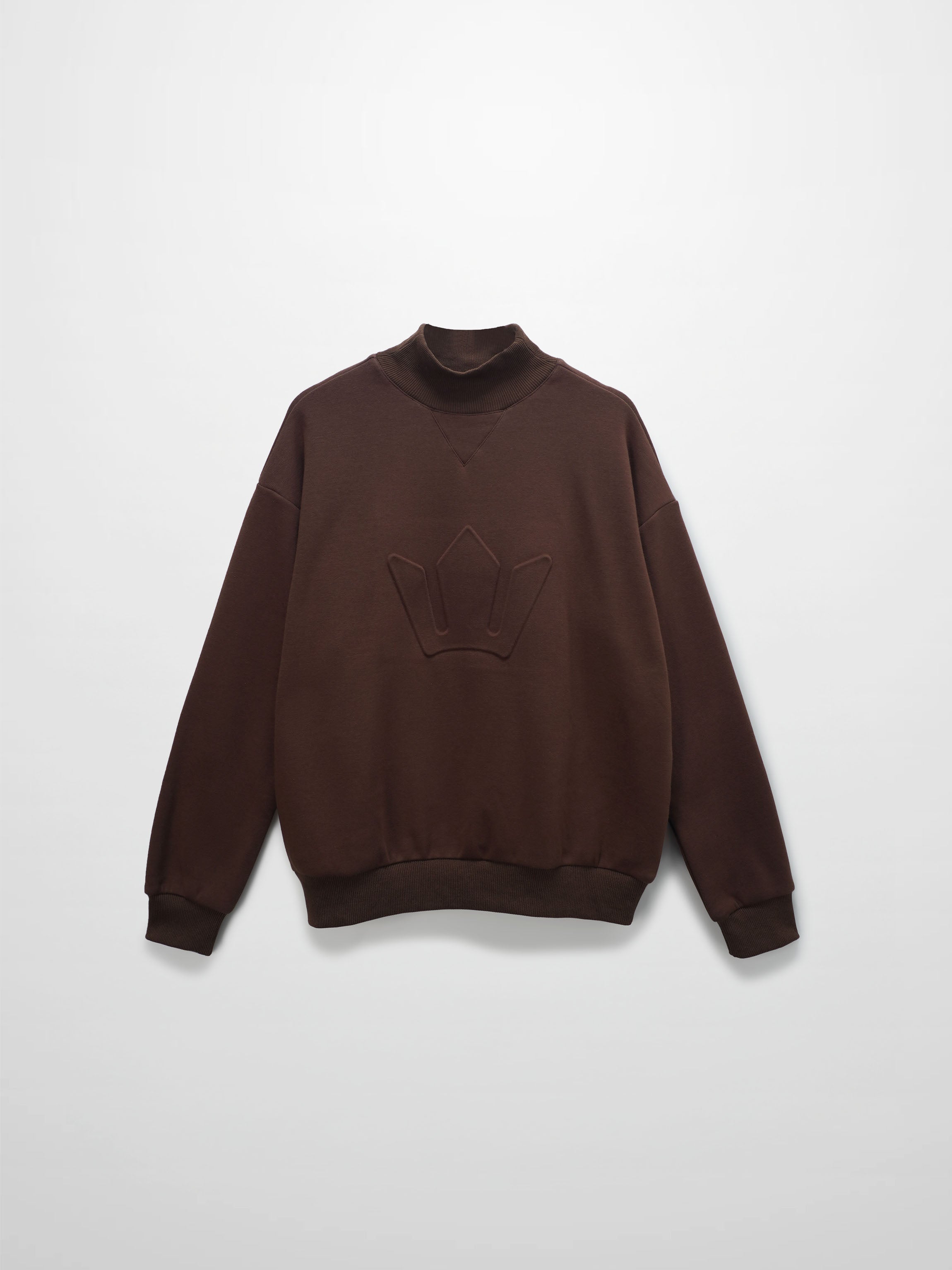 Embossed Crown Sweatshirt-Brown