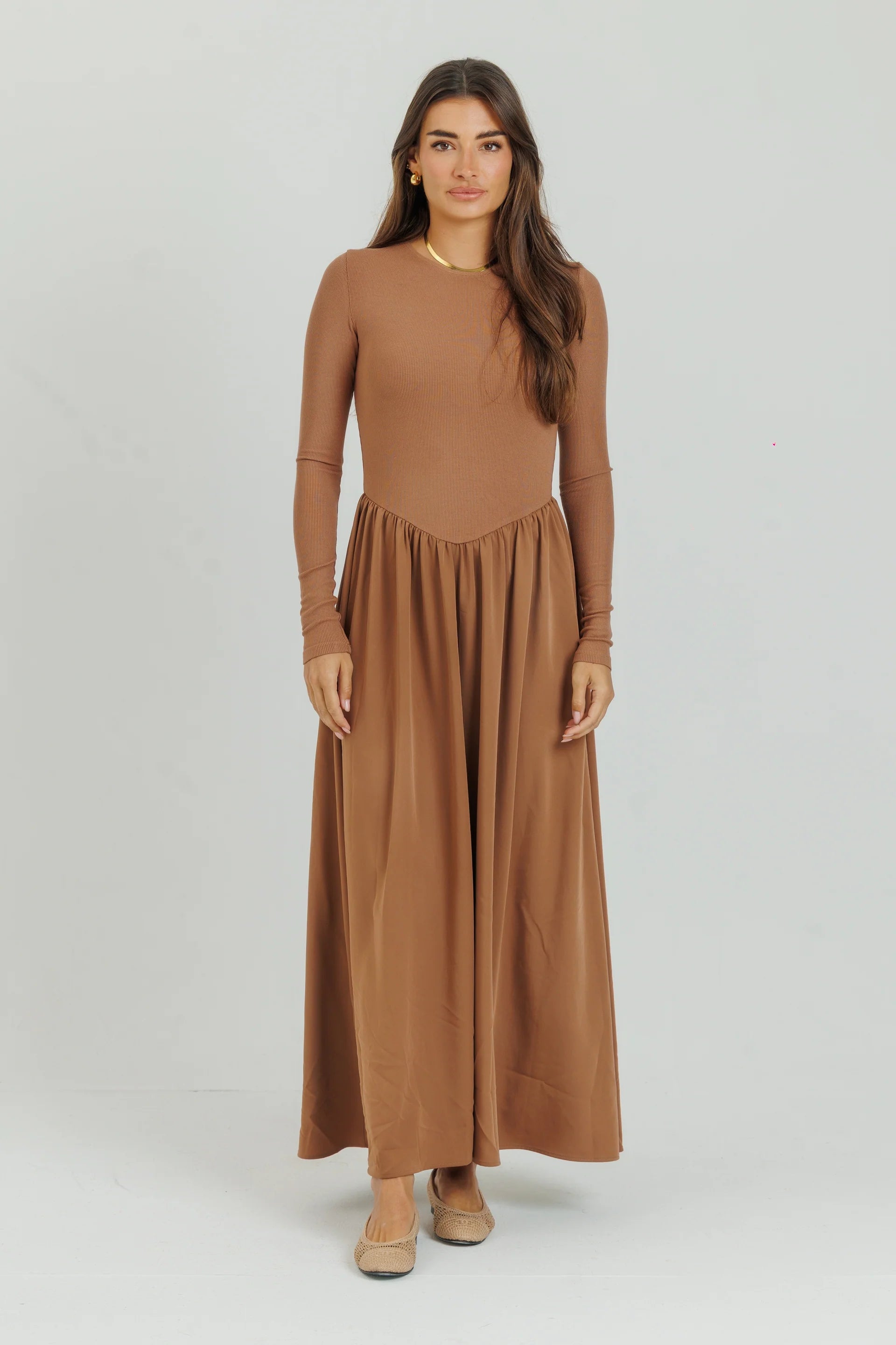 V maxi Chocolate Brown