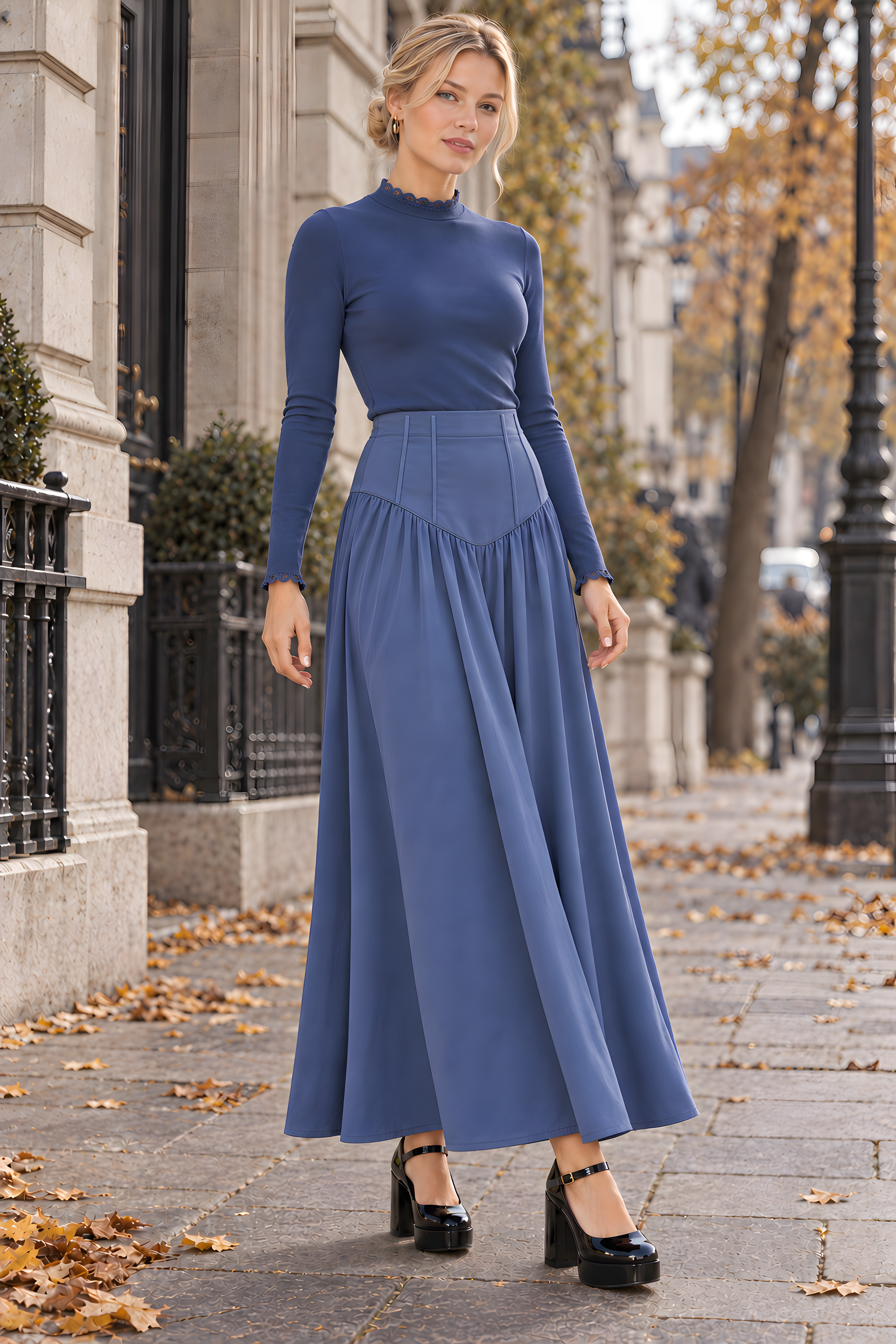CHIFFON SKIRT WITH BONING (M22)