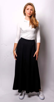 MAXI RIBBED PANEL SKIRT