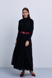 Tulle Gown with Elastic Belt