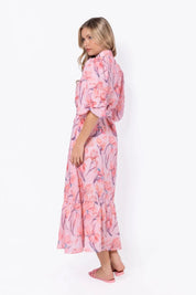 Alice Dress Short Sleeve (Peach Flower)