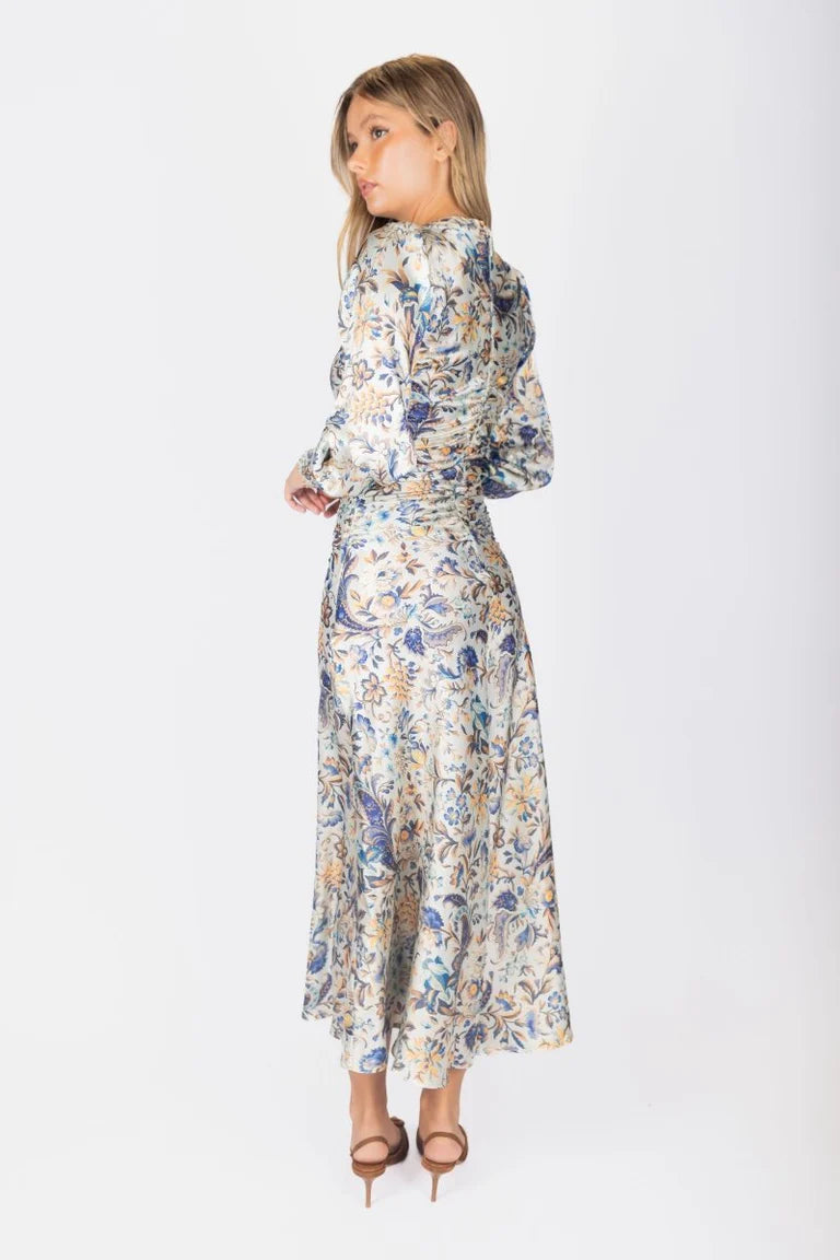 Audrey Dress Long Sleeve (Ivory Purple)