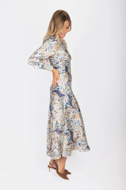 Audrey Dress Long Sleeve (Ivory Purple)