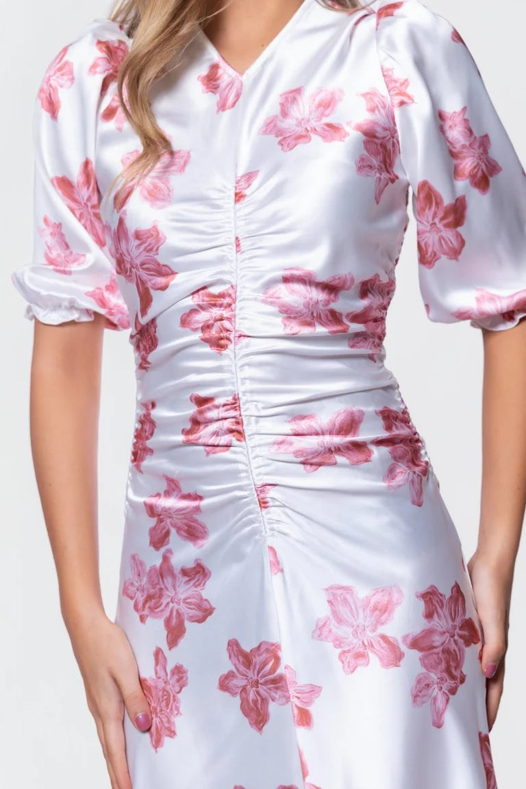 Audrey Dress Short Sleeve (Ivory Pink)