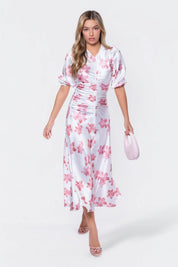 Audrey Dress Short Sleeve (Ivory Pink)