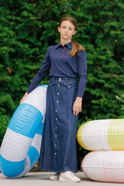 DARK DENIM MAXI SKIRT