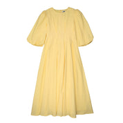 EMM Butter Pleated Linen Dress