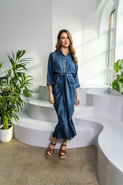 RIO D DRESS - DENIM SOLID