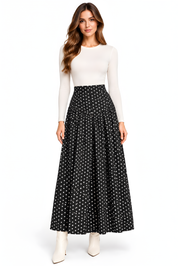 PLEATED POLKADOT SKIRT (M25)