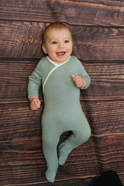 Blue/White Braided Kimono Footie