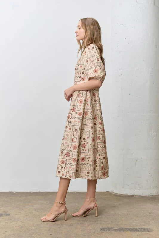Meadow Bloom Midi Dress