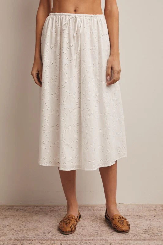 Seaside Eyelet Midi Skirt