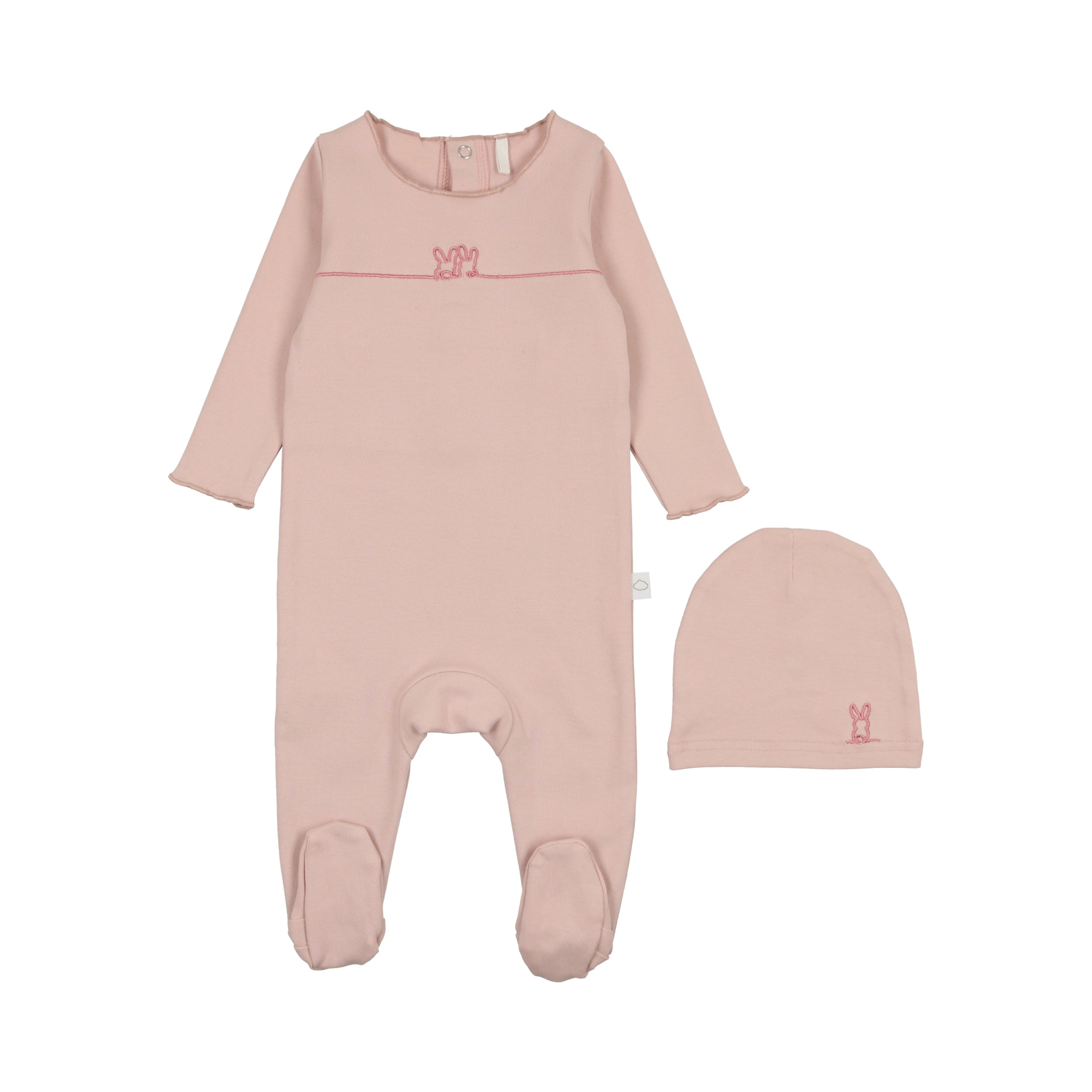 Bunny Graphic Footie-Pink