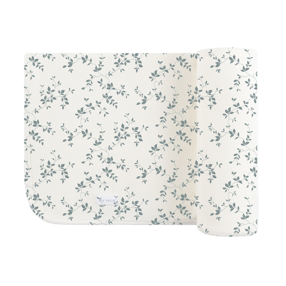 Velour Vine Pattern Collection -  Blue on Ivory