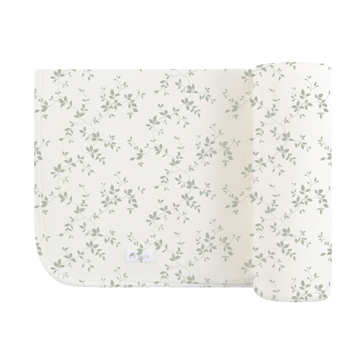 Velour Vine Pattern Collection -  Sage on Ivory