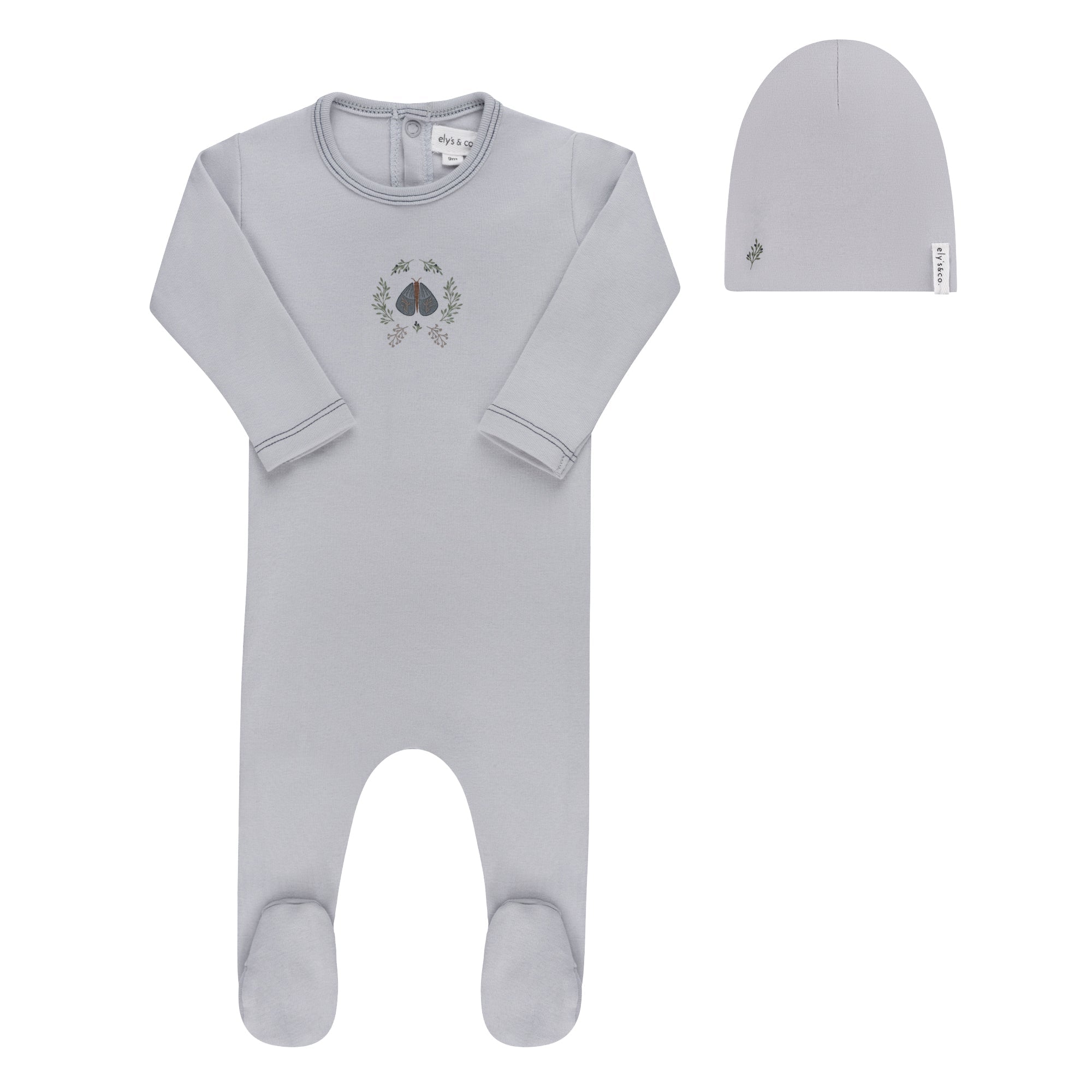 Garden Floral Center Collection - Footie + Beanie