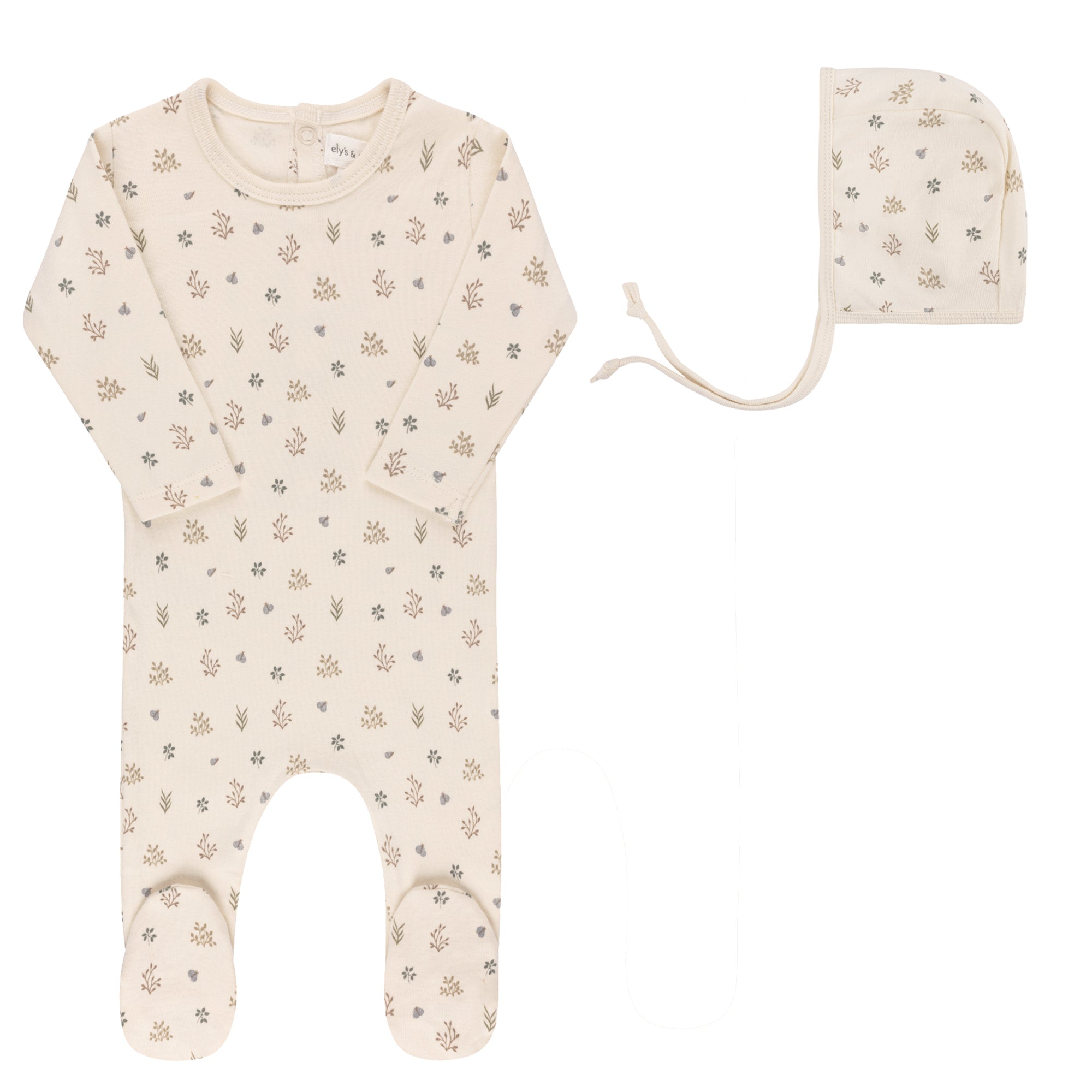 Garden Floral Print Collection - Footie + Bonnet
