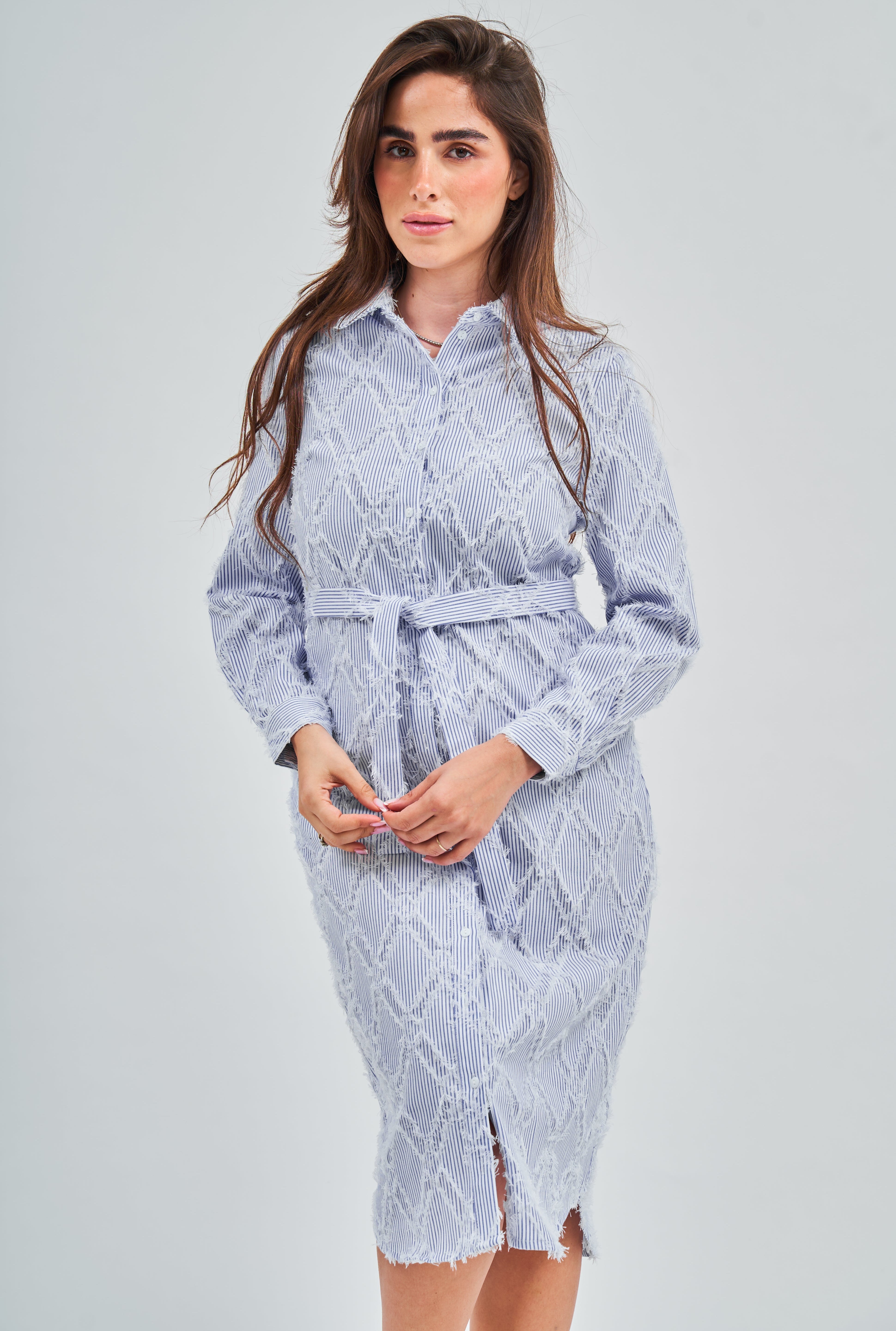 (Cotton) Fringe Dress With Pockets