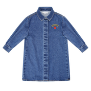 Heart Patch Denim Shirt Dress