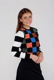 GEOMETRIC CREWNECK SWEATER