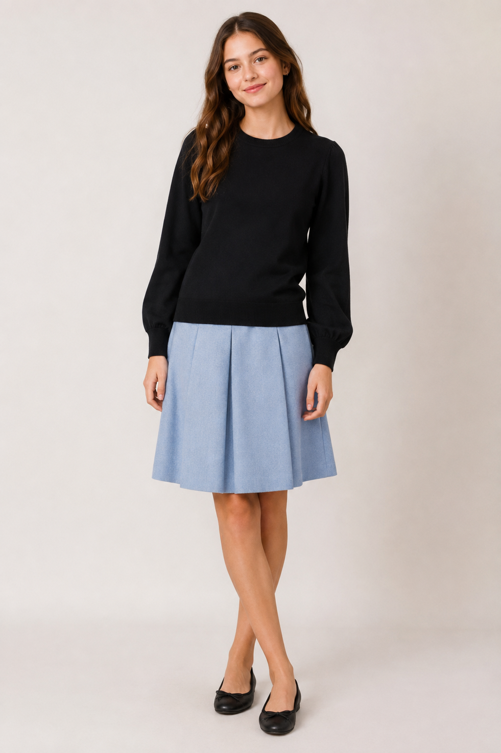 AD-Y Black Crewneck Knit Sweater