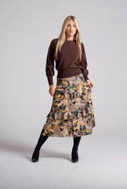 PRINT SKIRT WITH SMALL LAYERS