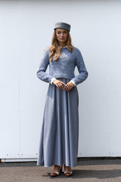 Aline Maxi Dress with Fold Down Collar