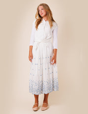 white skirt with light blue floral 2624us