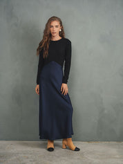 Knit & Satin Dress