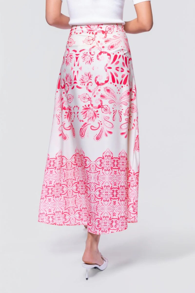Calista Skirt (White/Pink)