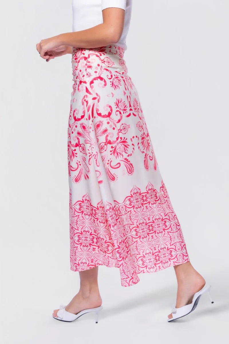 Calista Skirt (White/Pink)