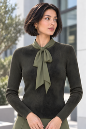 RIBBON TIE KNIT TOP (D20)