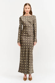 Poppy Polka Dot Dress Olive