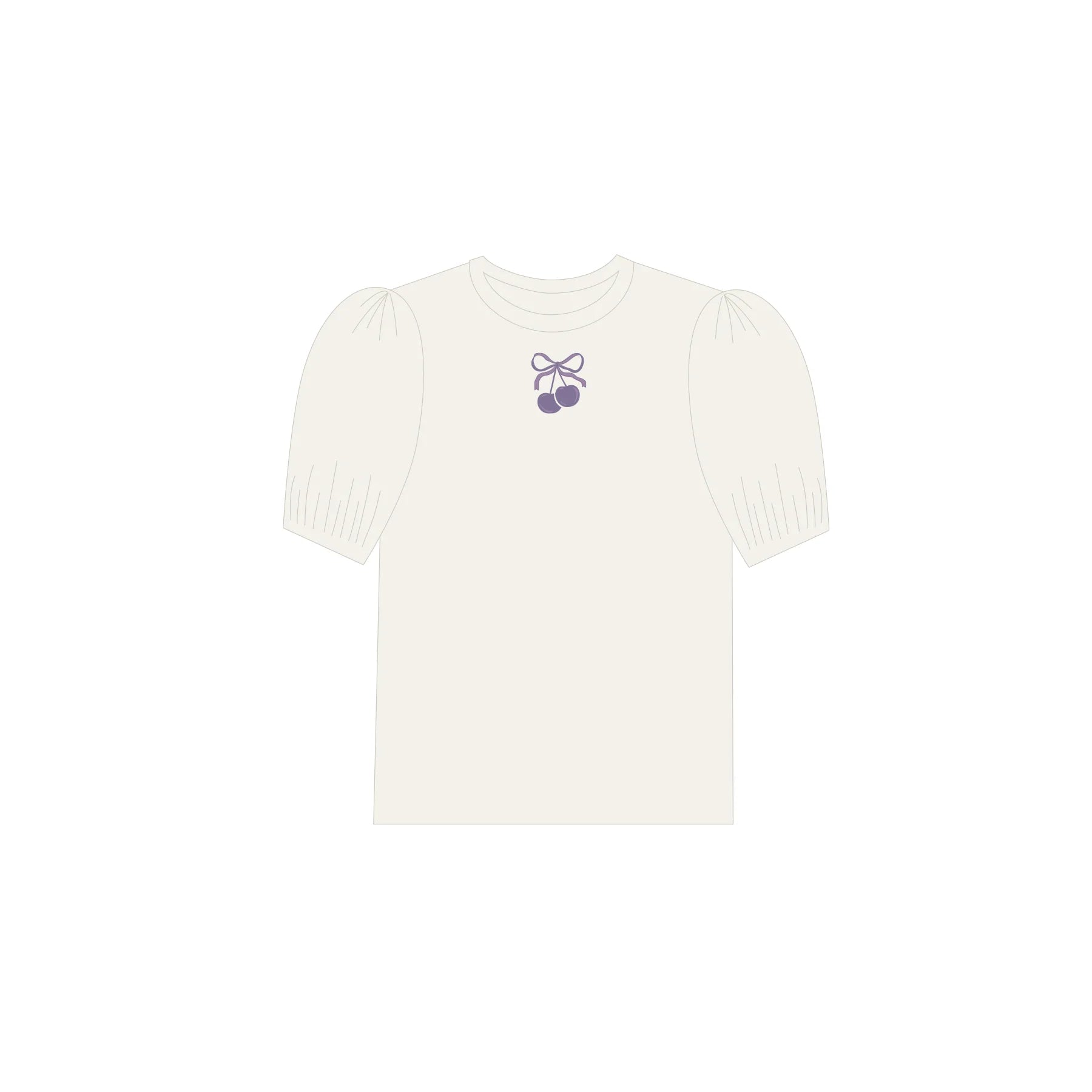 Girls Tee – Ivory Lilac – Bow Print