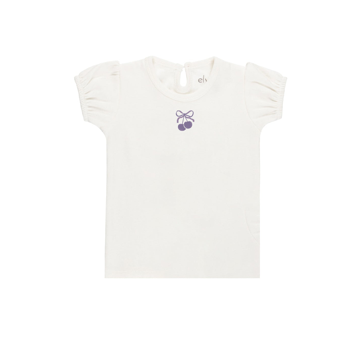 Girls Short Sleeve Tee – Ivory Lilac – Bow Print