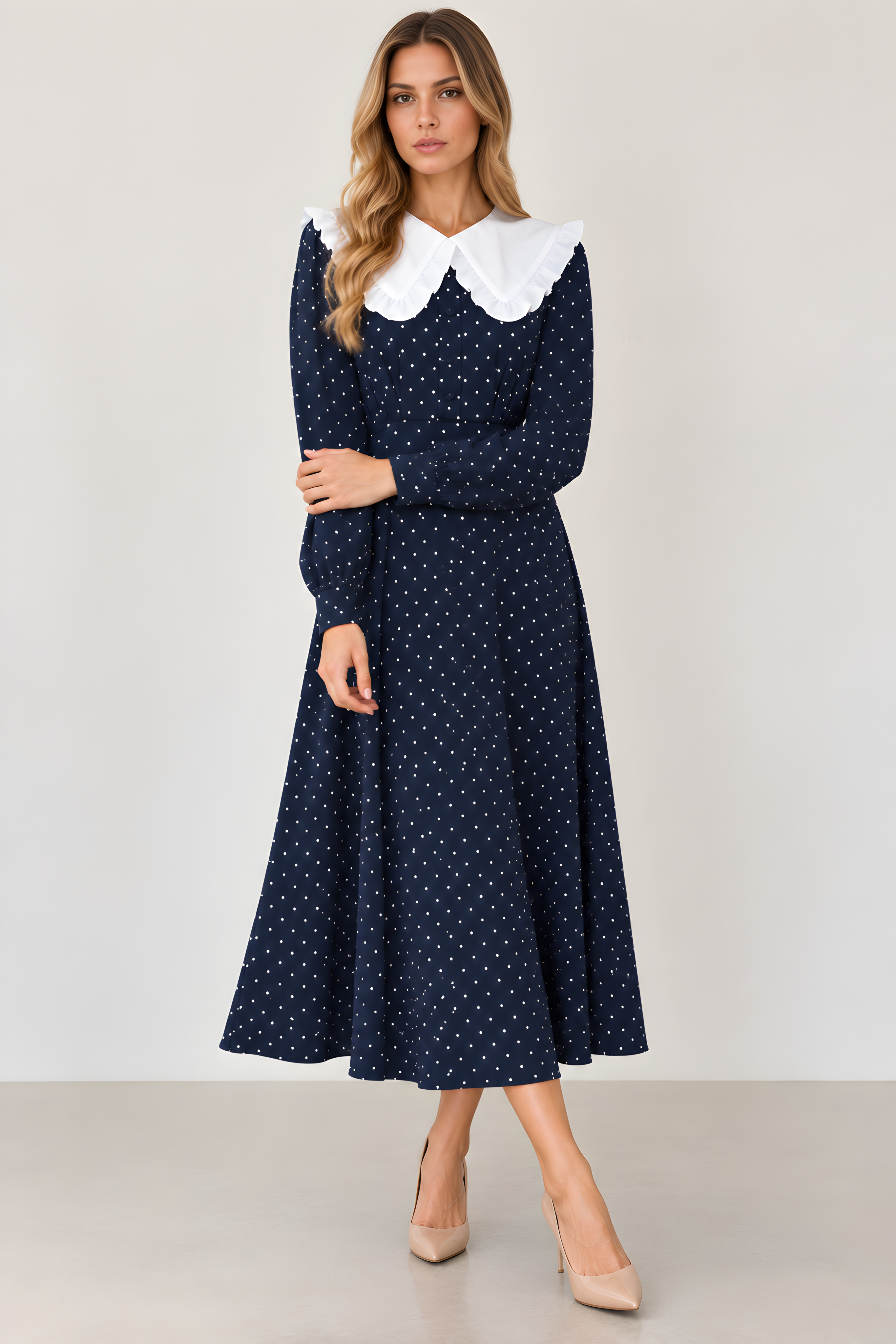 VINTAGE POLKA DOT DRESS (M24)