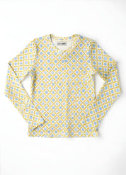 PRINTED MICRO-RIBBED TSHIRT- LATTICE